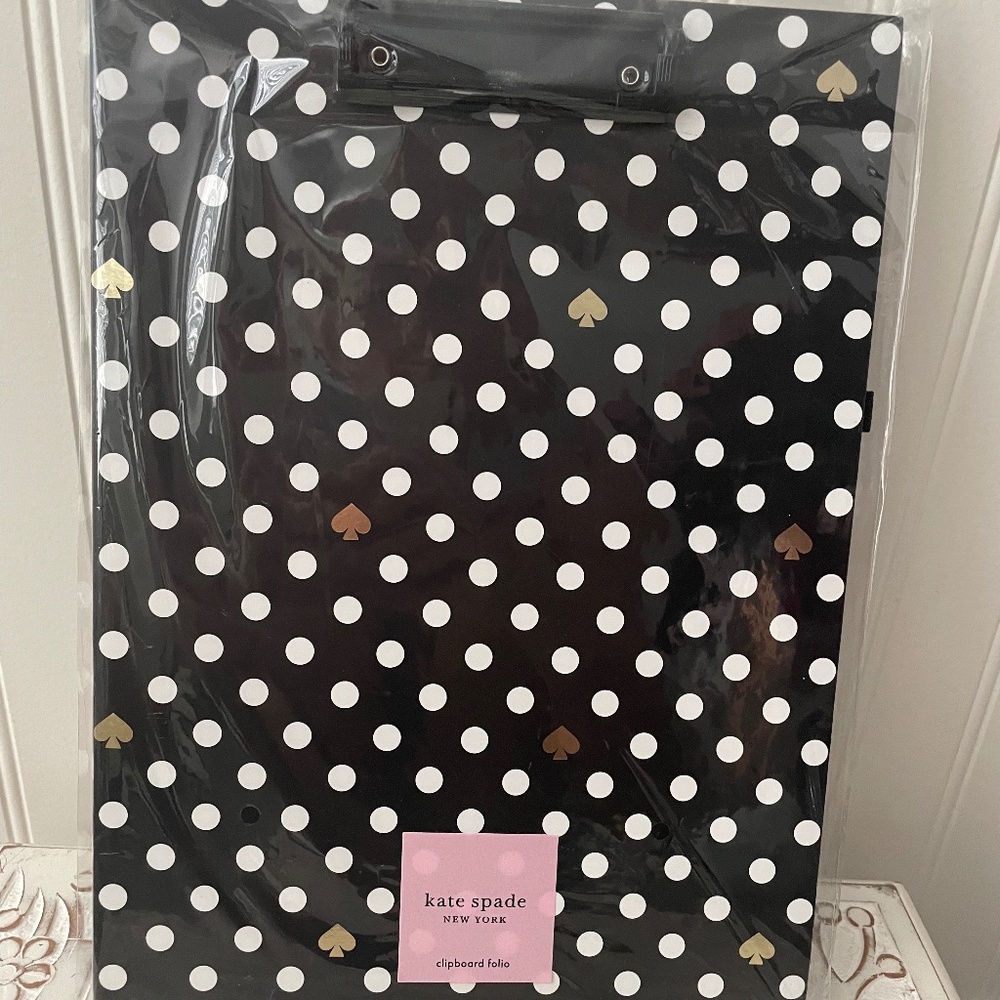 NWT Kate Spade Polka Dot Clipboard Folio